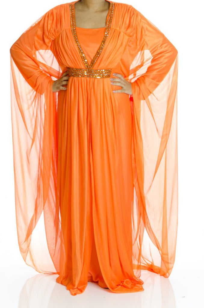 Orange Drappie Butterfly Kaftan Kabayare