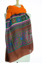 Orange geometric  Scarf Kabayare