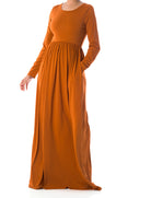 Original milk silk Long sleeve Maxi dress Kabayare