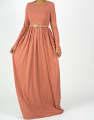 Original milk silk Long sleeve Maxi dress Kabayare
