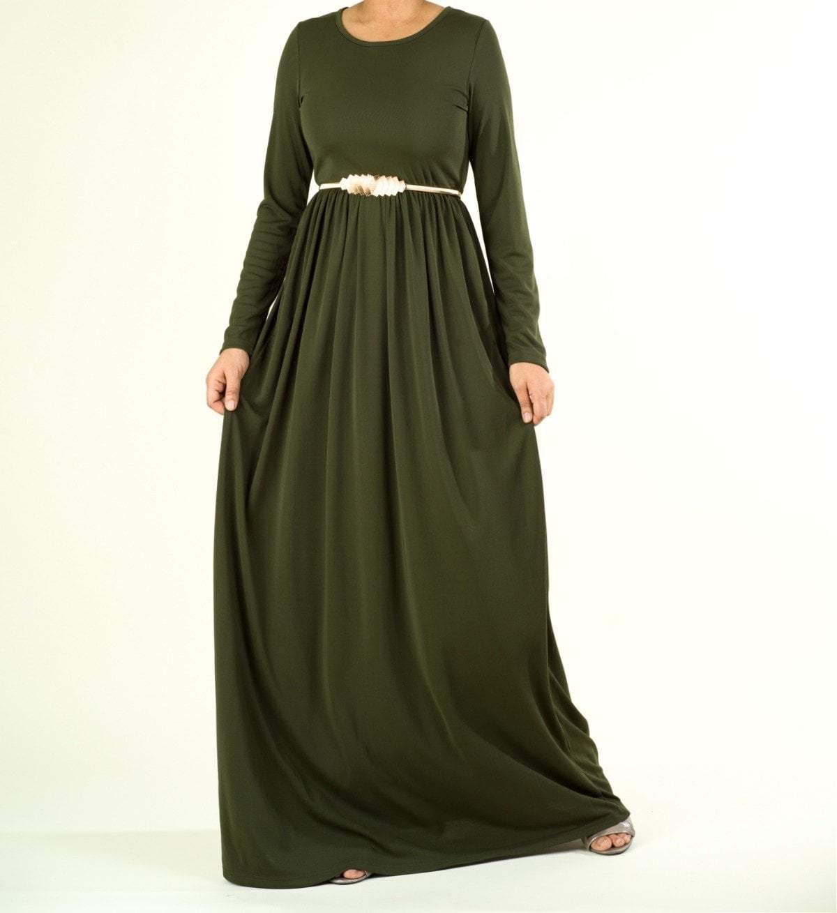 Original milk silk Long sleeve Maxi dress Kabayare