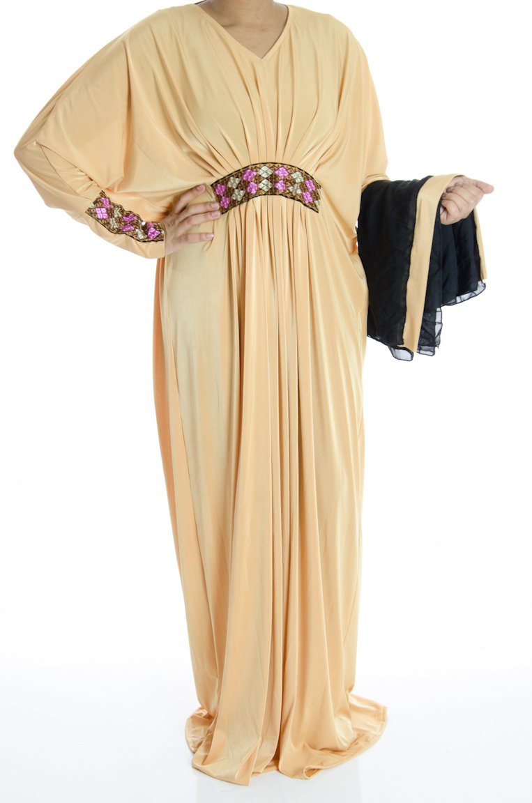 Paige embellished embroidery Butterfly Jersey Abaya Kabayare