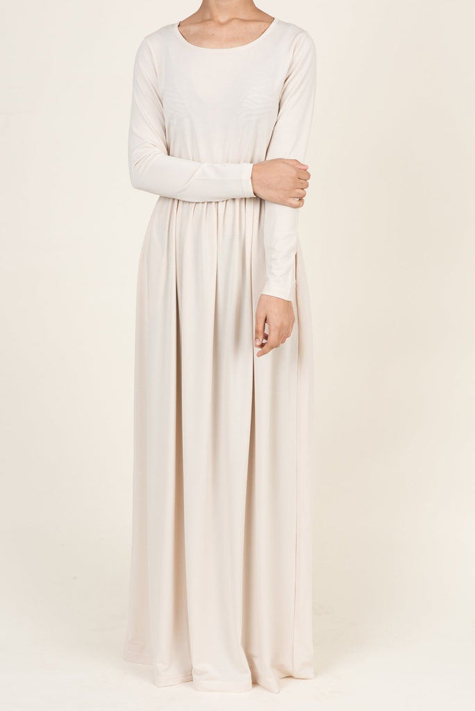 Pearl Milk Silk Maxi Dress (SOFT) Kabayare