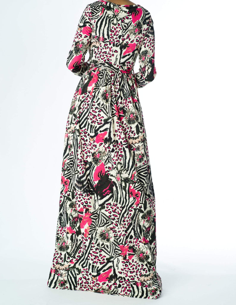 Pink animal print maxi dress Kabayare