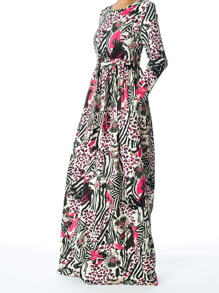 Pink animal print maxi dress Kabayare