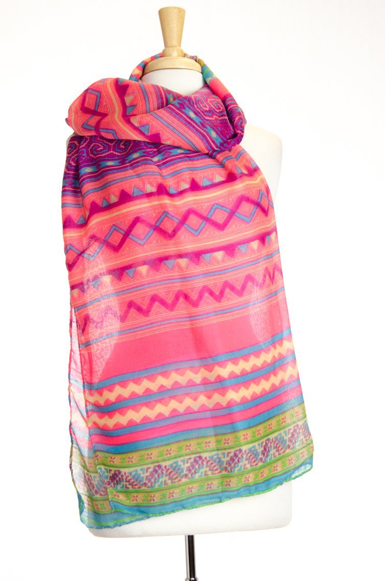 Pink Aztec Scarf Kabayare