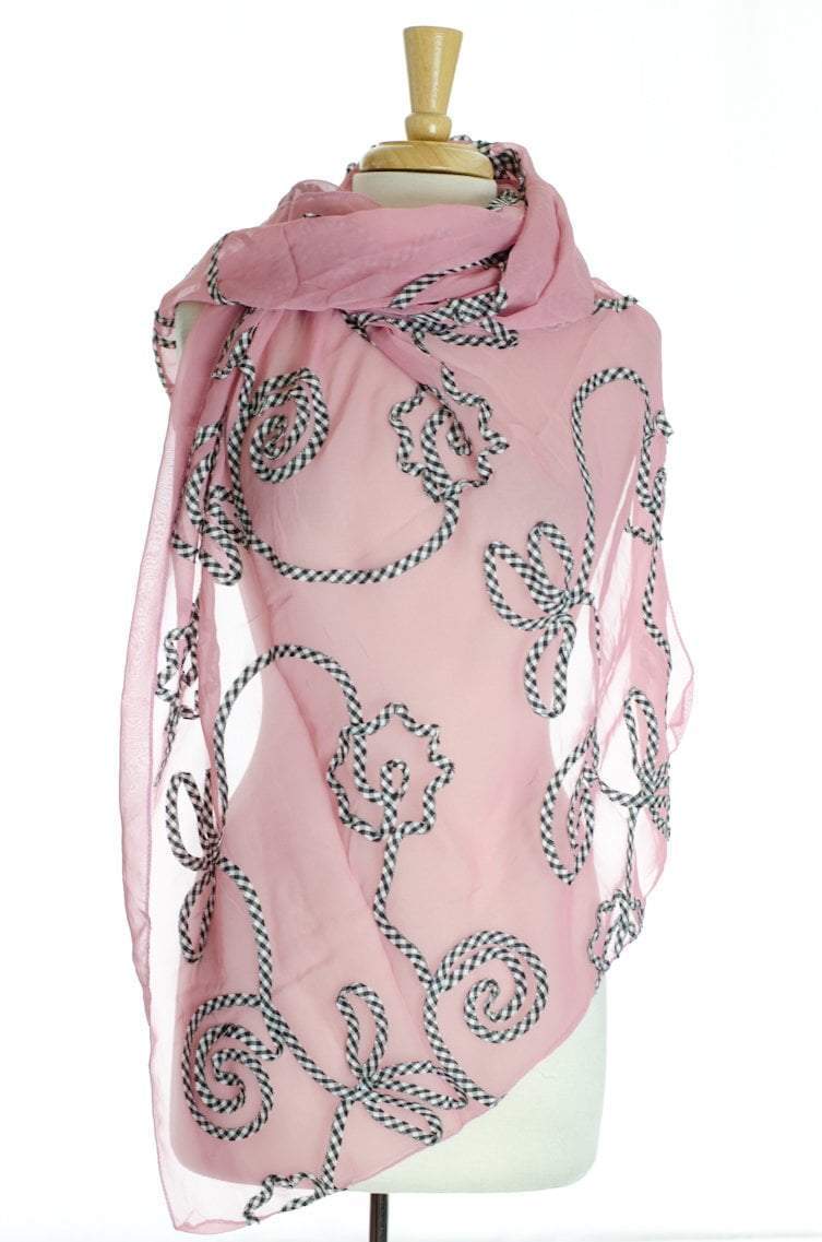 Pink  checkered Hijab Kabayare