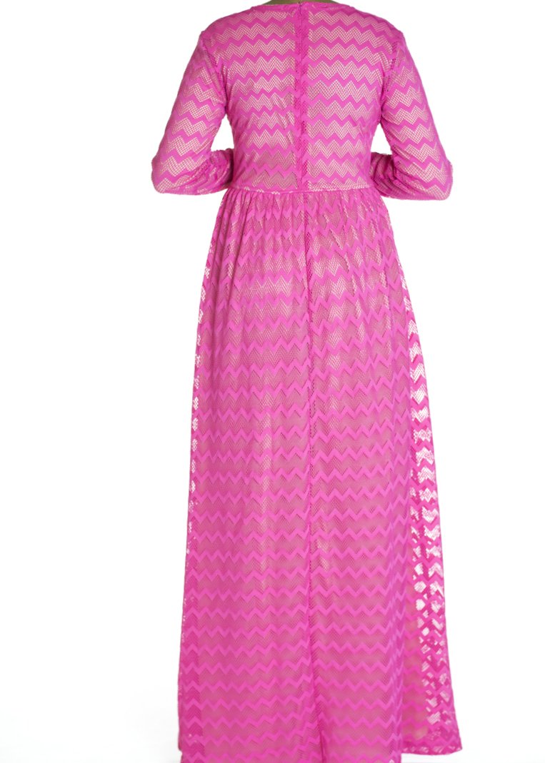 Pink Chevron Lace dress Kabayare