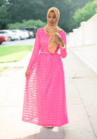 Pink Chevron Lace dress Kabayare