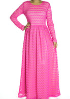 Pink Chevron Lace dress Kabayare