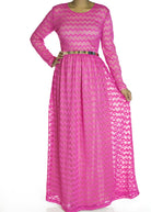 Pink Chevron Lace dress Kabayare
