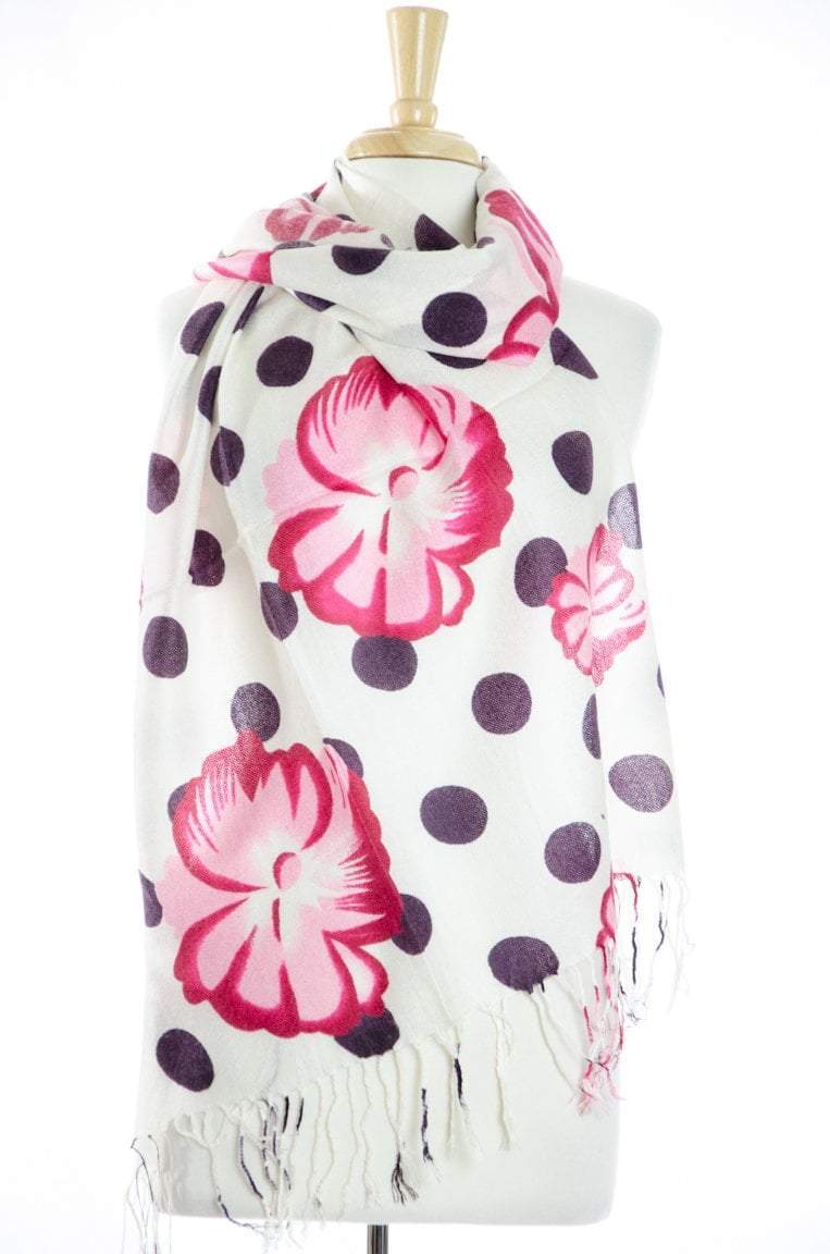 Pink Daisy Acrylic Scarf Pashimina Kabayare