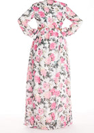 Pink floral buttons maxi dress Kabayare