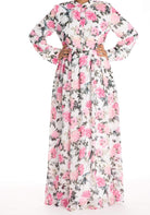 Pink floral buttons maxi dress Kabayare
