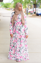 Pink floral buttons maxi dress Kabayare