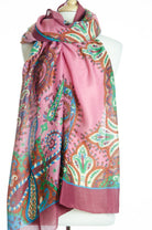 Pink Floral Geo Print Scarf Kabayare