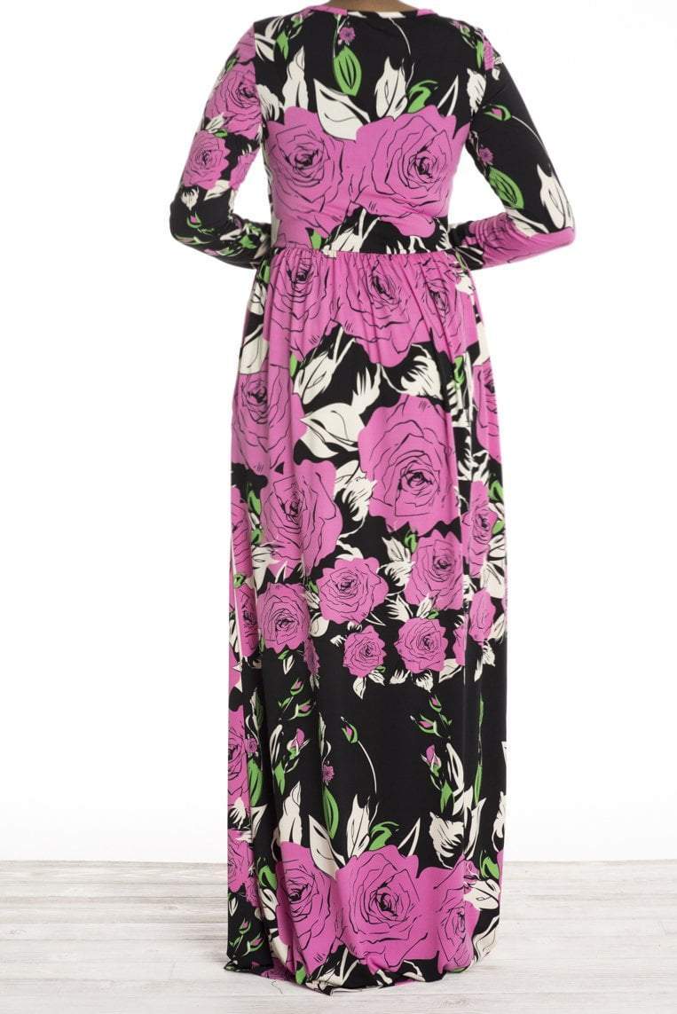 Pink garden floral maxi dress Kabayare