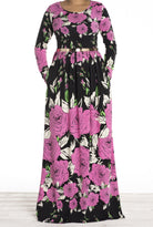 Pink garden floral maxi dress Kabayare
