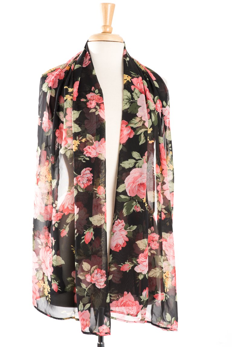 Pink Garden Roses Hijab Kabayare