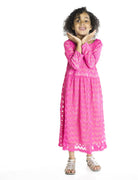 Pink Kids chevron lace Kabayare