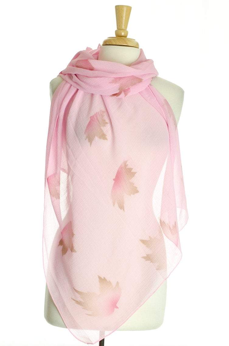 Pink Leaves Hijab Kabayare
