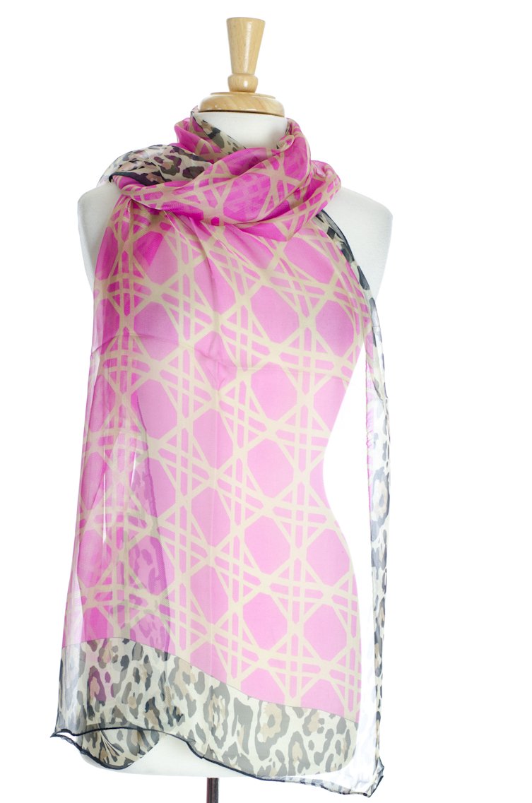 Pink  Moroccan Print Scarf Kabayare