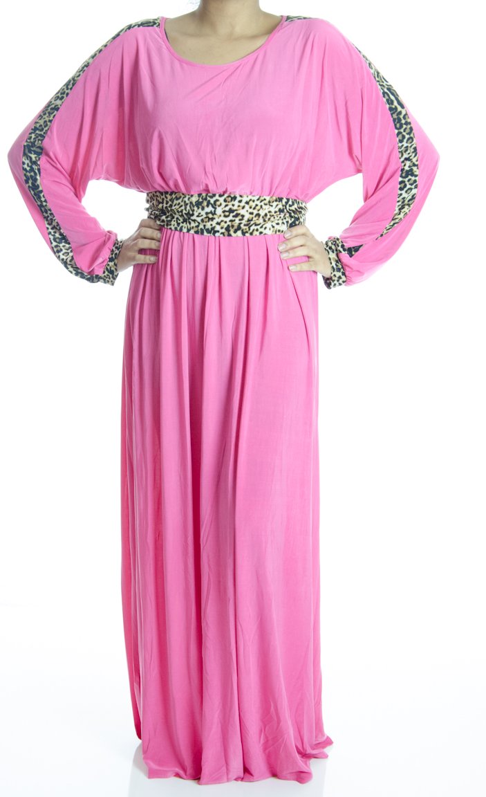 Pink Print Abaya Dress Kabayare