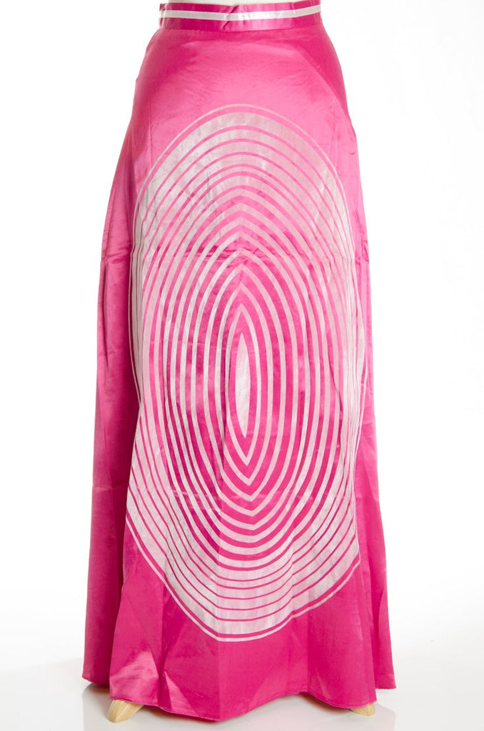 Pink Velvet Silk Skirt Kabayare