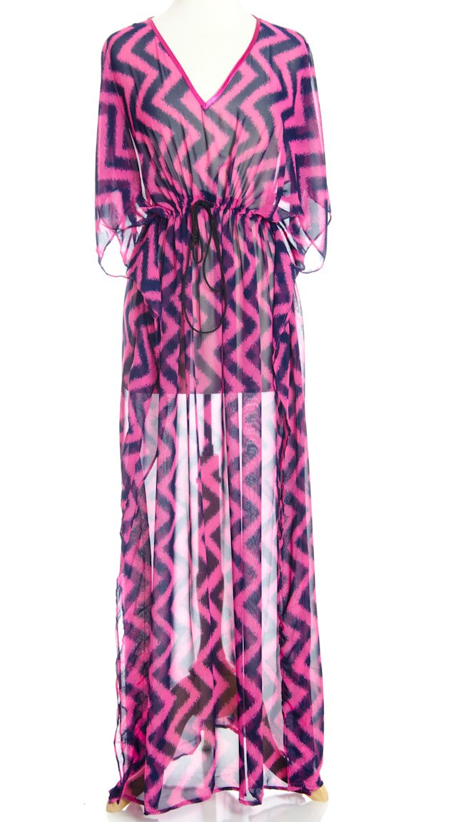 Pink ZigZig Kimono Maxi Kabayare