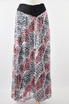 Pinkish Leopard Chiffon Maxi Skirt Kabayare
