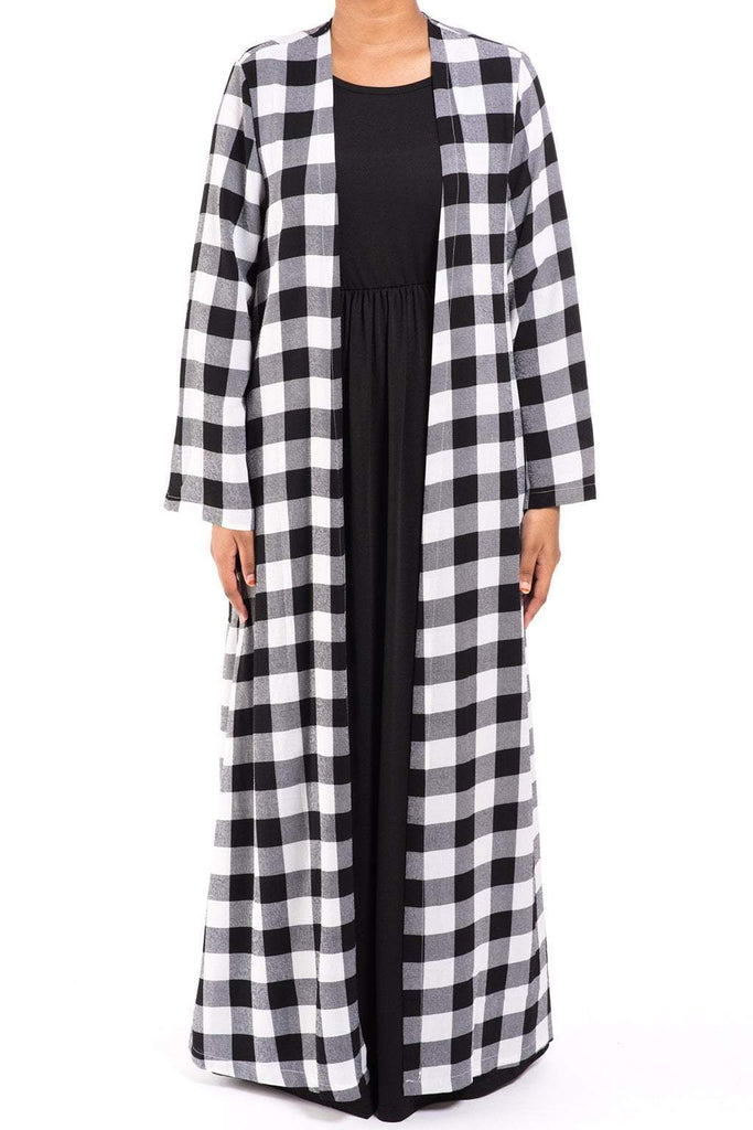 Plaid Kimono abaya Kabayare