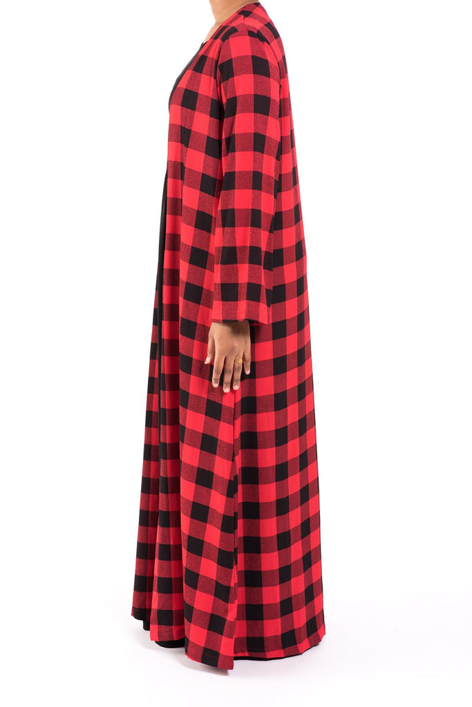 Plaid Kimono abaya Kabayare