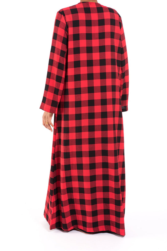 Plaid Kimono abaya Kabayare