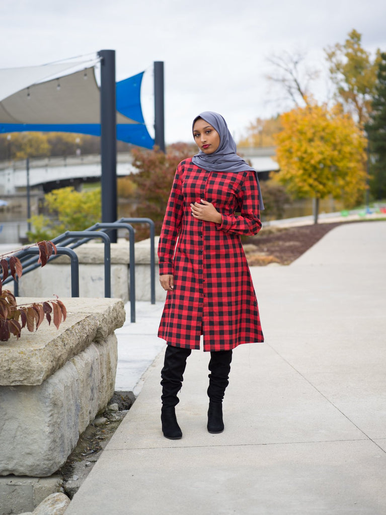 plaid tunic top Kabayare