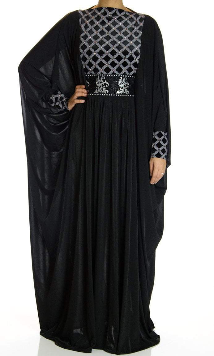 Plural Butterfly Jersey Abaya Kabayare
