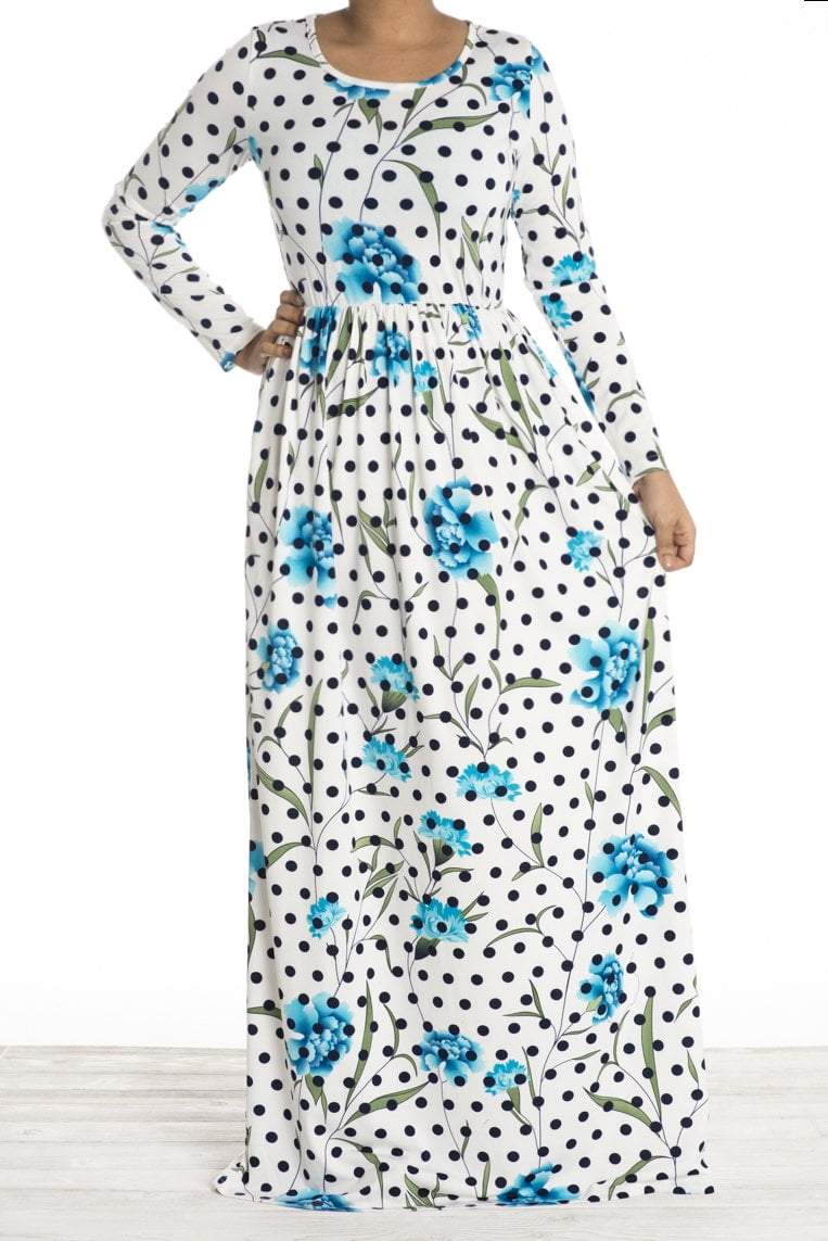 Polka dot and floral maxi dress Kabayare
