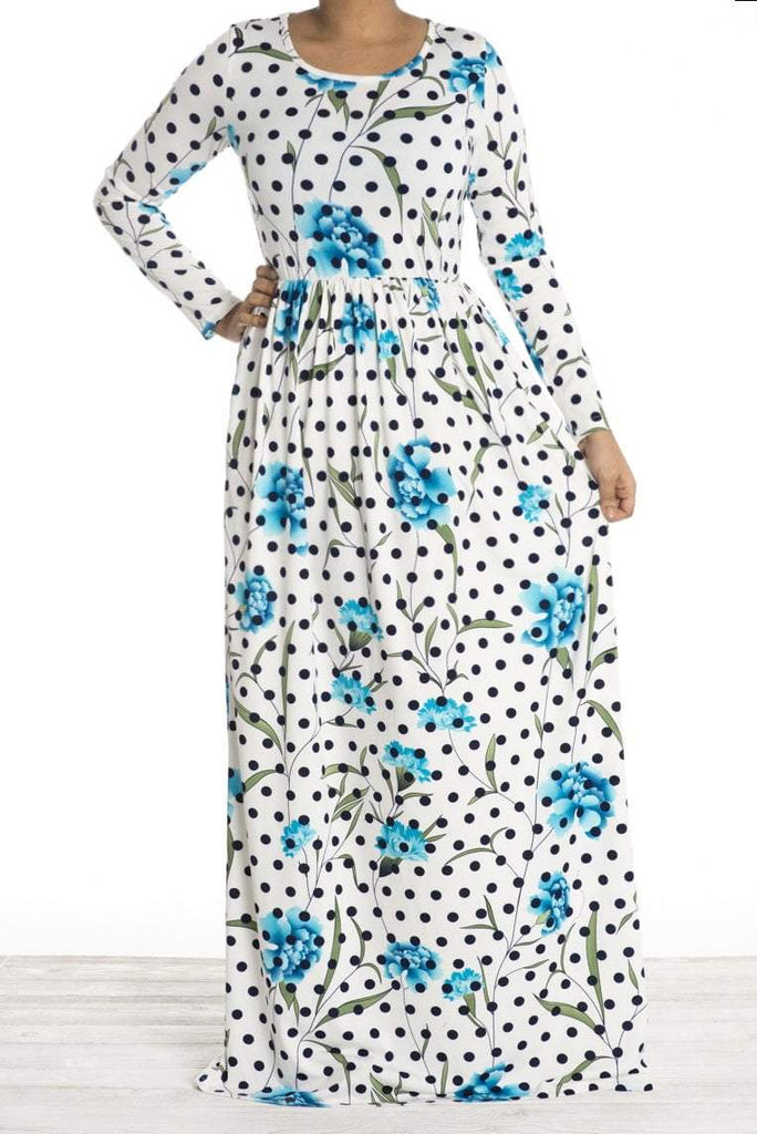 Polka dot and floral maxi dress Kabayare