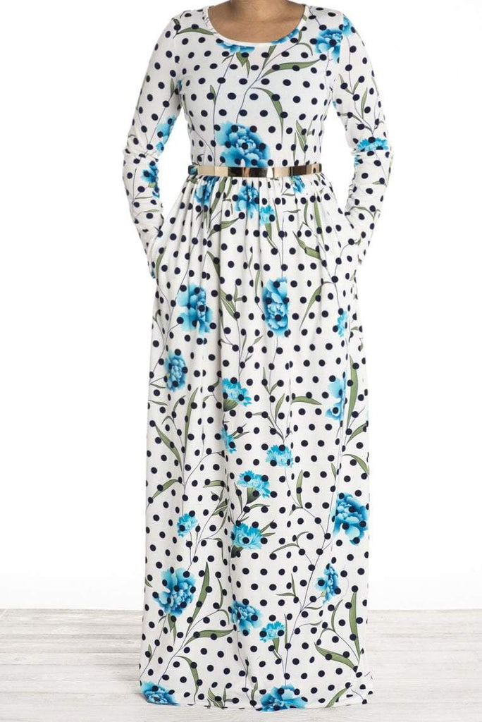 Polka dot and floral maxi dress Kabayare
