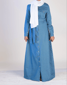 Polka Dot Denim Button Maxi Dress Kabayare