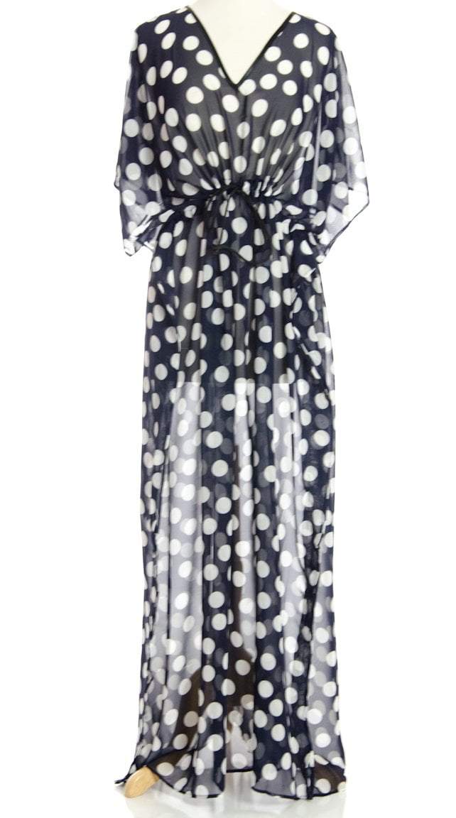 Polka Kimono Maxi Dress Kabayare