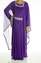 Purple 2-Piece Bedazzle Kaftan Dress Kabayare