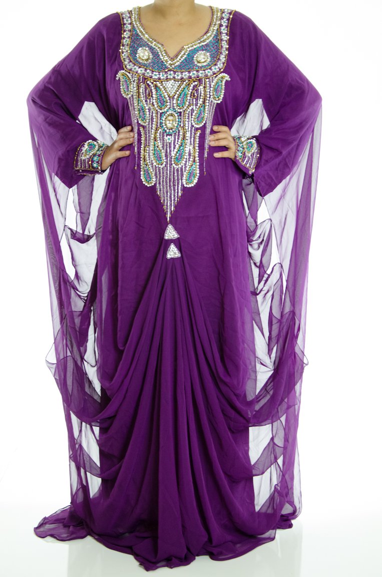 Purple drops Swarovski Kaftan Kabayare