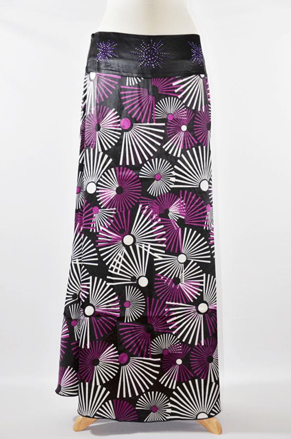 Purple Fireworks Silk Skirt Kabayare