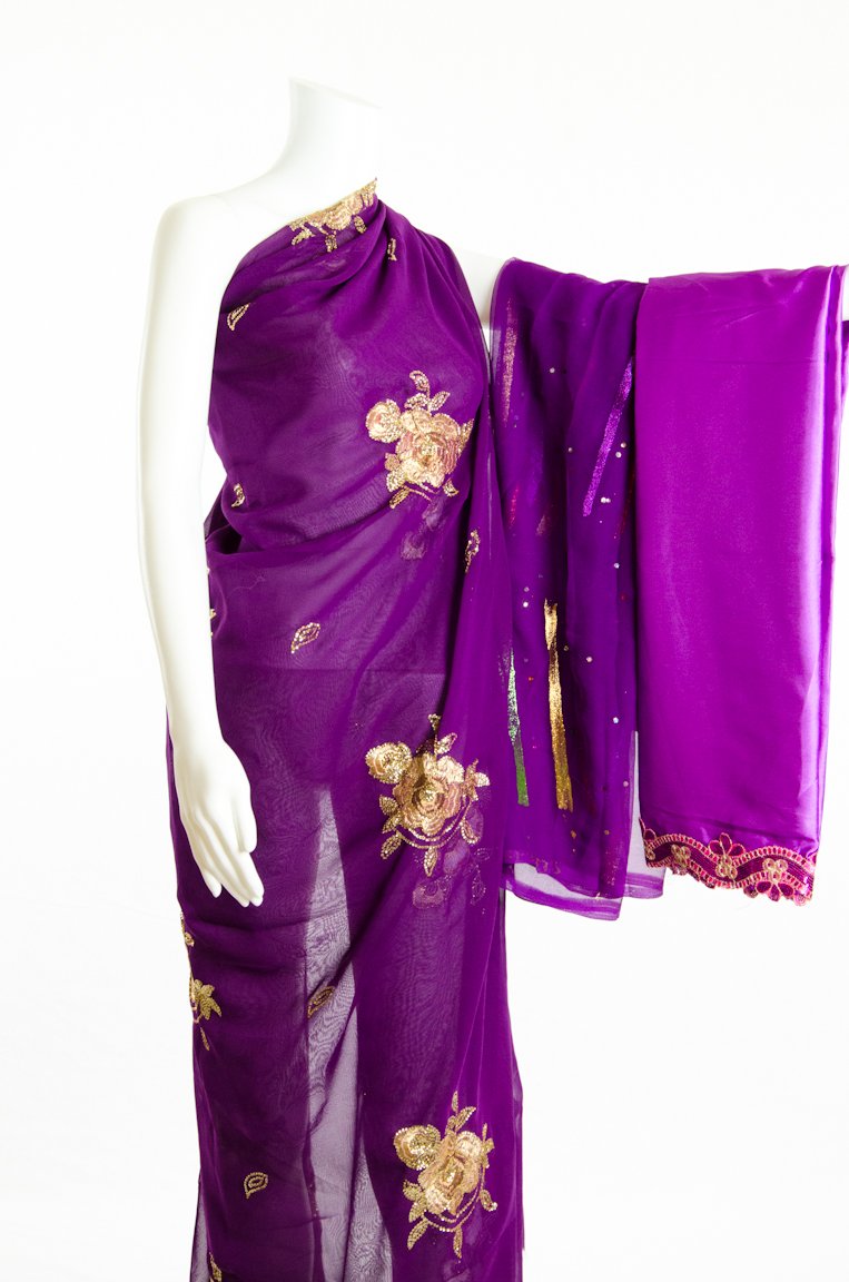 Purple Golden Girl Saree Dirac Kabayare