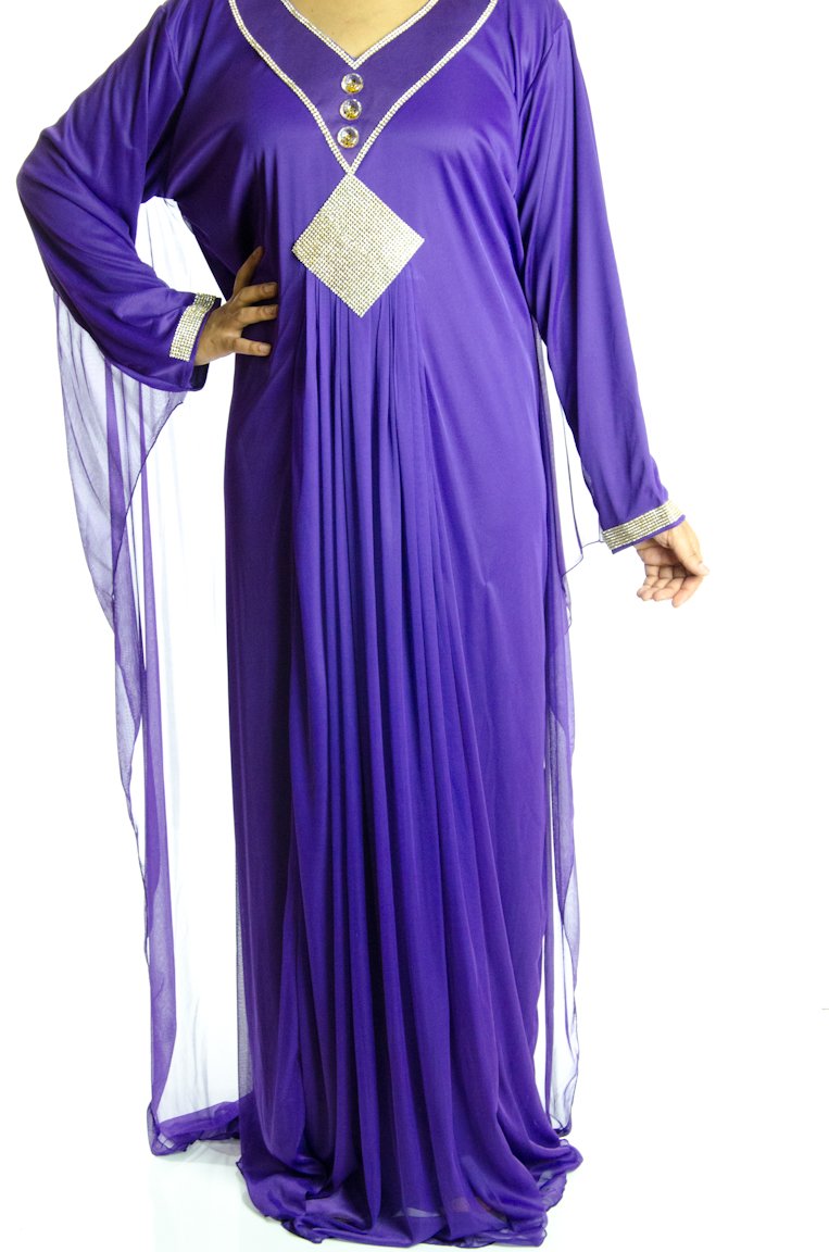 Purple  jersey Kaftan Kabayare