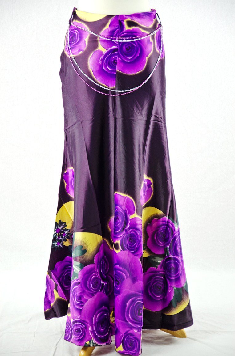 Purple Paint an Roses Skirt Kabayare