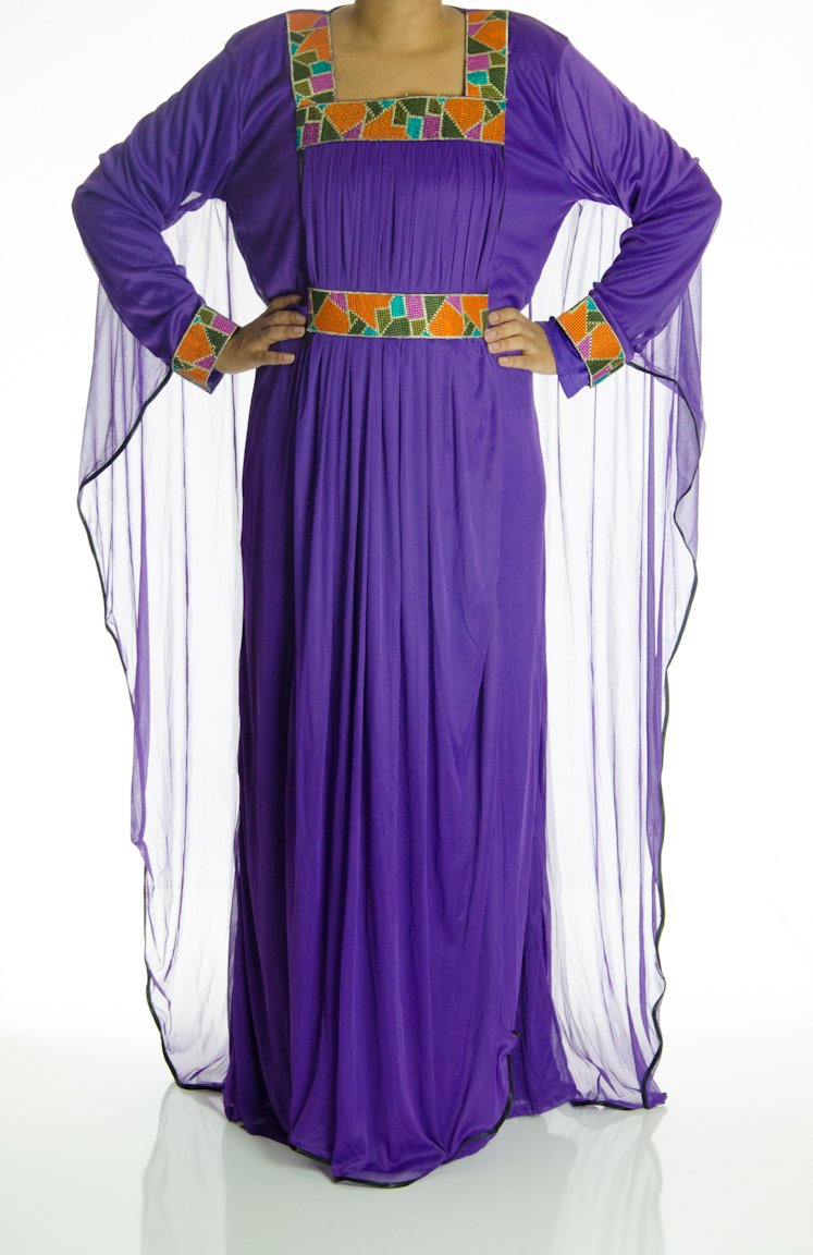 Purple Patches Kaftan Dress Kabayare