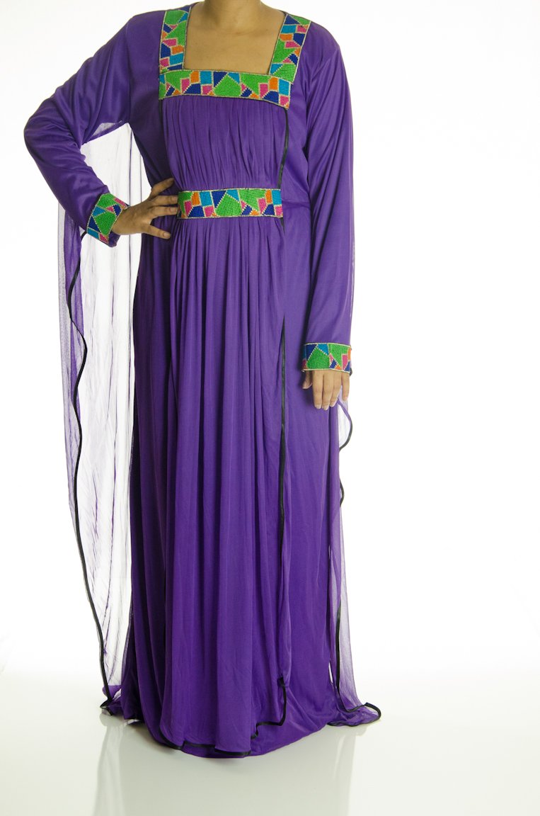Purple Puzzle Kaftan Dress Kabayare