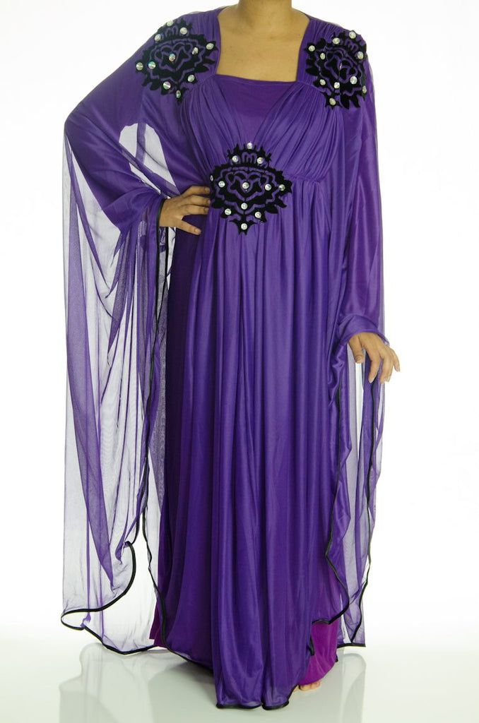 Purple Velvet Prism Kaftan Dress Kabayare
