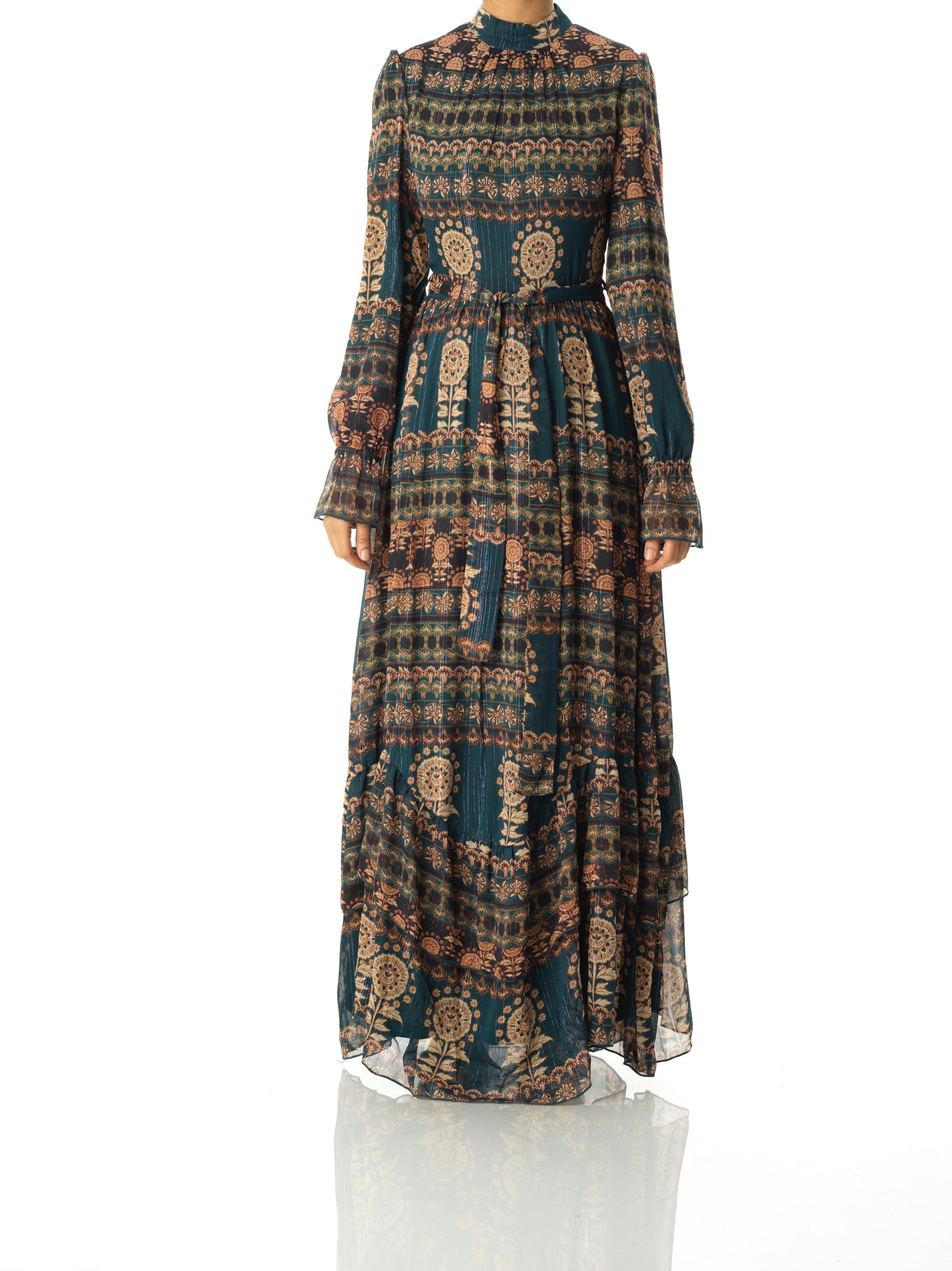 Rania ruffle long sleeve maxi dress Kabayare